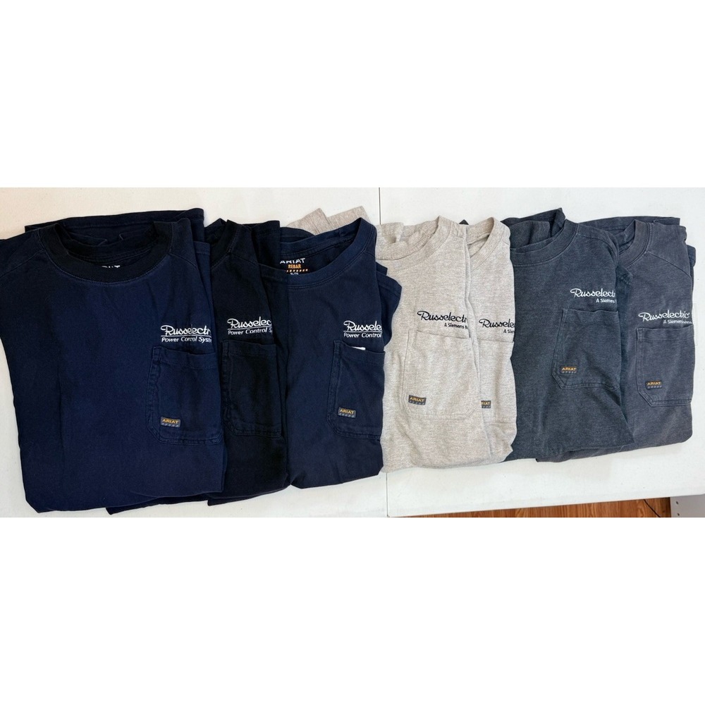 ARIAT REBAR MEN'S XL WORK SHIRTS Cotton Strong Short Sleeve Lot Of 7 READ DESCR